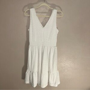 LOFT White eyelet Textured Mini Dress